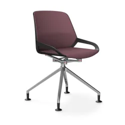 Aeris Numo Comfort conference chair Light violet/Black / chrome without armrests, New - Perfect for office and reception