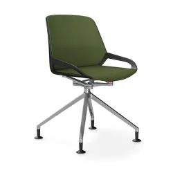 Aeris Numo Comfort conference chair Green/Black / chrome without armrests, New - Perfect for office and reception