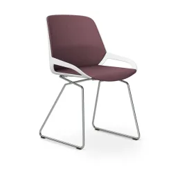 Skid-base chair Aeris Numo Comfort Light violet/White / chrome without armrests, New - Comfortable seating