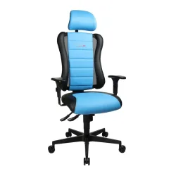Office chair Topstar Sitness Racer RS with 1D armrests, Blue/Black, New, Ergonomic chair - ideal for flexible working