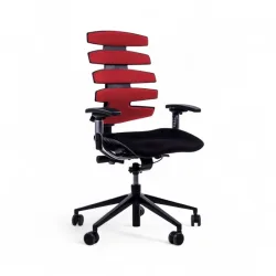 Office chair SitagWave with 3D armrests, Red/Black, New, Ergonomic chair - ideal for flexible working