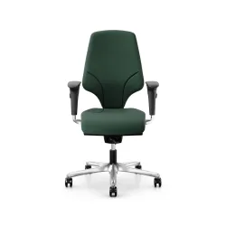 Office swivel chair Giroflex 64-3578 with 4D armrests, Dark green/Chrome-plated, New, Ergonomic chair - ideal for flexible working