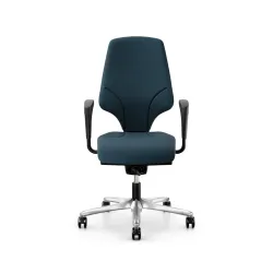 Office swivel chair Giroflex 64-3578 with 1D armrests, Blue/Chrome-plated, New, Ergonomic chair - ideal for flexible working