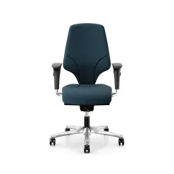 Office swivel chair Giroflex 64-3578 with 4D armrests, Blue/Chrome-plated, New, Ergonomic chair - ideal for flexible working