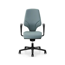 Office swivel chair Giroflex 64-3578 with 1D armrests, Light blue/Black, New, Ergonomic chair - ideal for flexible working