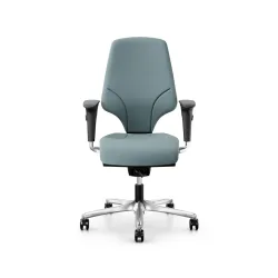 Office swivel chair Giroflex 64-3578 with 4D armrests, Light blue/Chrome-plated, New, Ergonomic chair - ideal for flexible working