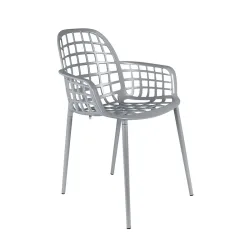 Zuiver Albert Kuip garden chair - set of 2, Gray with fixed armrests, New - Modern & weatherproof