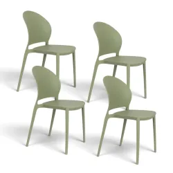 White Label Living Sjoerd garden chair - set of 4 Green, New - Perfect for comfortable sitting