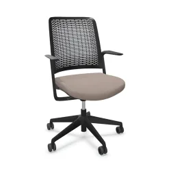 Office chair Sitag WithMe with fixed armrests, Light brown/Black, New, Ergonomic chair - ideal for flexible working