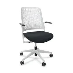 Office chair Sitag WithMe with fixed armrests, Black/Light grey, New, Ergonomic chair - ideal for flexible working