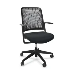 Office chair Sitag WithMe with fixed armrests, Black/Black, New, Ergonomic chair - ideal for flexible working
