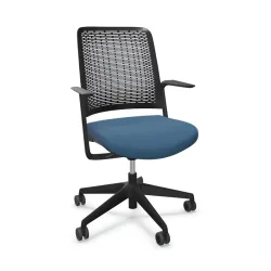 Office chair Sitag WithMe with fixed armrests, Blue/Black, New, Ergonomic chair - ideal for flexible working