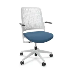 Office chair Sitag WithMe with fixed armrests, Blue/Light grey, New, Ergonomic chair - ideal for flexible working