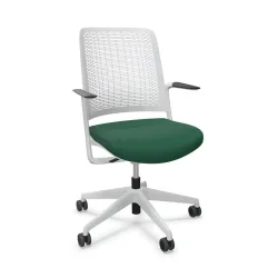 Office chair Sitag WithMe with fixed armrests, Green/Light grey, New, Ergonomic chair - ideal for flexible working