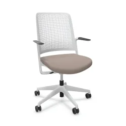 Office chair Sitag WithMe with fixed armrests, Light brown/Light grey, New, Ergonomic chair - ideal for flexible working