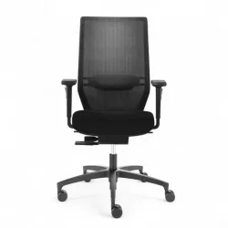 Office swivel chair Dauphin Shape Mesh with 2D armrests, Black/Black, New, Ergonomic chair - ideal for flexible working