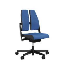 Office chair SitagXilium DuoBack swissmade without armrests, Blue, New, Ergonomic chair - ideal for flexible working