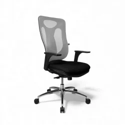 Office chair Topstar Net Pro 100 with 1D armrests, White/High-gloss polished, New, Ergonomic chair - ideal for flexible working