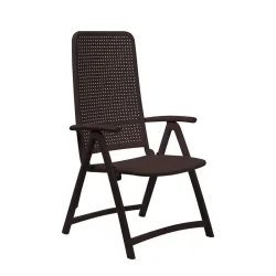 Garden chair Nardi Darsena, Brown with fixed armrests, New - Modern & weatherproof