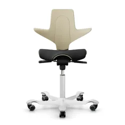 Saddle chair HAG Capisco Puls 8020, Yellow-black/White, New, Ergonomic chair - ideal for flexible working