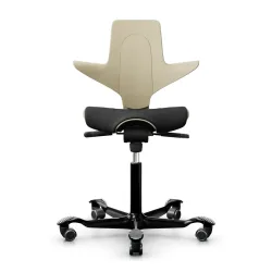 Saddle chair HAG Capisco Puls 8020, Yellow-black/Black, New, Ergonomic chair - ideal for flexible working