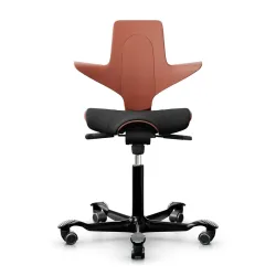 Saddle chair HAG Capisco Puls 8020, Pink-black/Black, New, Ergonomic chair - ideal for flexible working