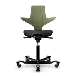 Saddle chair HAG Capisco Puls 8020, Green-black/Black, New, Ergonomic chair - ideal for flexible working