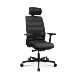Swivel chair  Tradingzone Air with headrest & with 3D armrests Black, New, Ergonomic chair - ideal for flexible working
