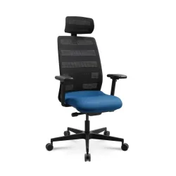 Swivel chair  Tradingzone Air with headrest & with 3D armrests Blue, New, Ergonomic chair - ideal for flexible working