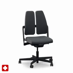 Office chair SitagXilium DuoBack swissmade without armrests, Anthracite, New, Ergonomic chair - ideal for flexible working