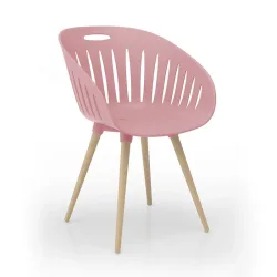 Outdoor-Stuhl Topstar T2023, 2 Stück, ergonomische Kunststoffschale,  Füsse ein- und ausdrehbar, rose