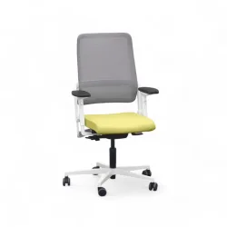 Office chair SitagXilium Mesh swissmade with 4D armrests, Yellow, New, Ergonomic chair - ideal for flexible working