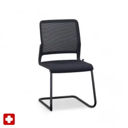 Sitag SitagXilium Mesh cantilever chair Black without armrests, Free swinging, New - Perfect for visitors and guests