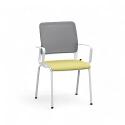 4-legged chairs Sitag SitagXilium Mesh Yellow with fixed armrests, New - Perfect for office and reception