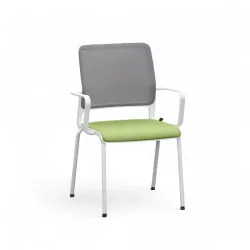 4-legged chairs Sitag SitagXilium Mesh Green with fixed armrests, New - Perfect for office and reception