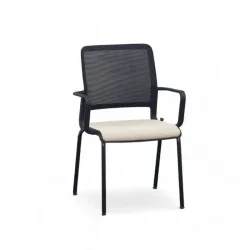 Sitag SitagXilium Mesh visitor chair Beige with fixed armrests, New - Perfect for office and reception