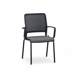 Sitag SitagXilium Mesh visitor chair Black with fixed armrests, New - Perfect for office and reception