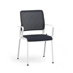 4-legged chairs Sitag SitagXilium Mesh Black with fixed armrests, New - Perfect for office and reception