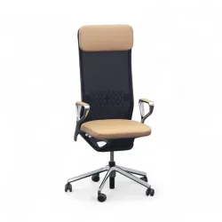 Executive chair SitagTeam Highback Mesh swissmade with ring armrests, Beige, New, Ergonomic chair - ideal for flexible working