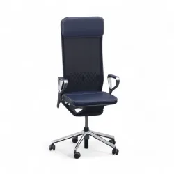 Executive chair SitagTeam Highback Mesh swissmade with ring armrests, Blue, New, Ergonomic chair - ideal for flexible working