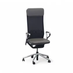 Executive chair SitagTeam Highback Mesh swissmade with ring armrests, Gray, New, Ergonomic chair - ideal for flexible working