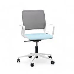 Conference chair Sitag SitagXilium Mesh with fixed armrests, Blue, New - Ergonomic & height-adjustable