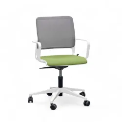 Conference chair Sitag SitagXilium Mesh with fixed armrests, Green, New - Ergonomic & height-adjustable