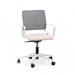 Conference chair Sitag SitagXilium Mesh with fixed armrests, Pink, New - Ergonomic & height-adjustable