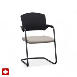 Cantilever Sitag EL100 Beige with fixed armrests, Free swinging, New - Perfect for visitors and guests