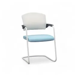 Cantilever Sitag EL100 Blue with fixed armrests, Free swinging, New - Perfect for visitors and guests