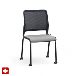 4-leg chairs Sitag SitagXilium Mesh Gray without armrests, New - Perfect for office and reception