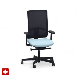 Office chair SitagPoint Tec 2 Mesh with 2D armrests, Blue, New, Ergonomic chair - ideal for flexible working