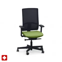 Office chair SitagPoint Tec 2 Mesh with 2D armrests, Green, New, Ergonomic chair - ideal for flexible working