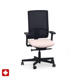 Office chair SitagPoint Tec 2 Mesh with 2D armrests, Pink, New, Ergonomic chair - ideal for flexible working